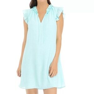 Biltmore Women's Flutter Sleeve Floral Trim Dress